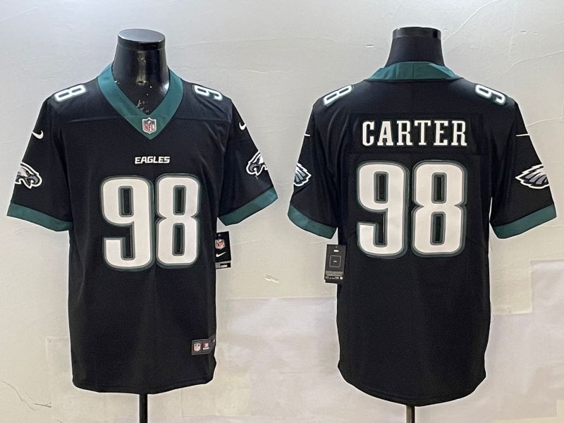 Men Philadelphia Eagles #98 Carter Black Second generation 2025 Nike Limited NFL Jersey style 1->philadelphia eagles->NFL Jersey